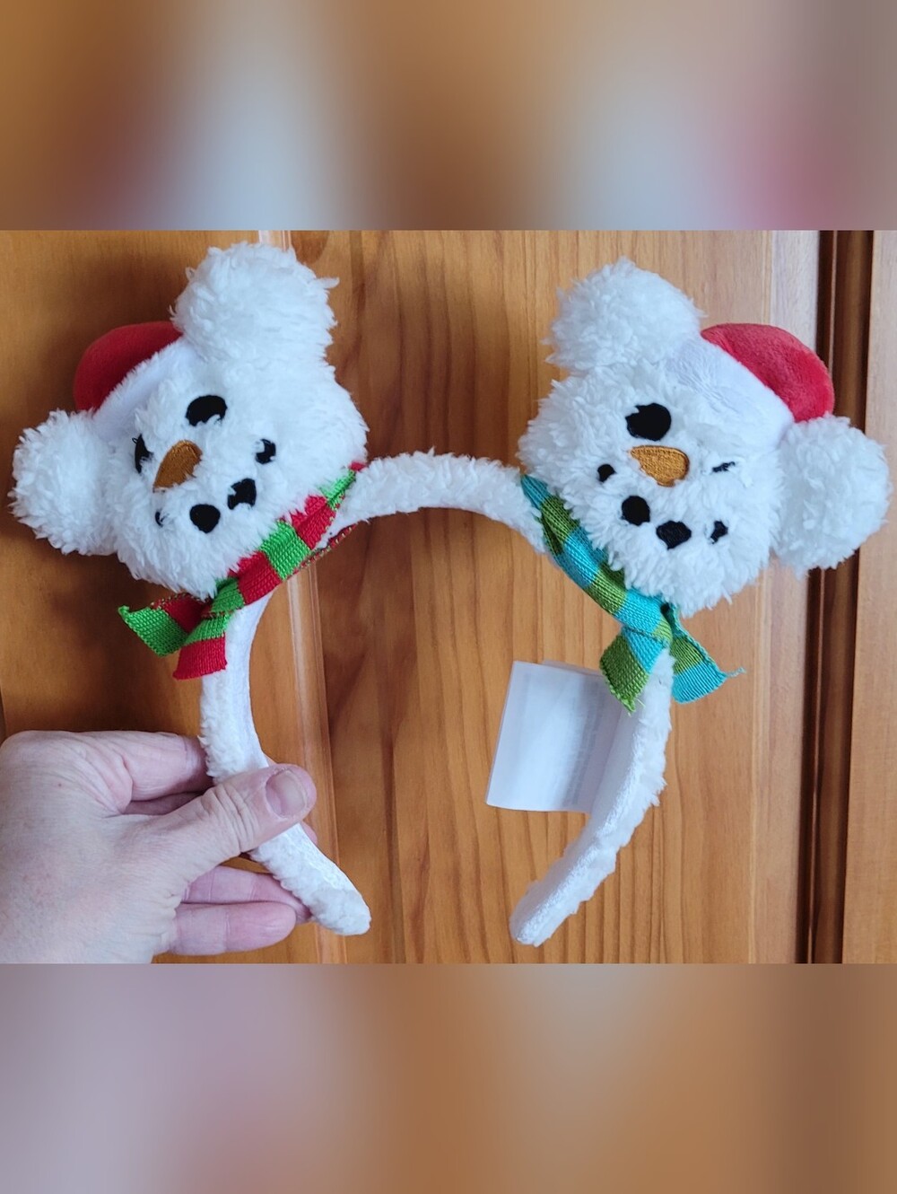 Loungefly x Disney Parks Mickey Snowman Fuzzy Backpack with Matching Ears - Picture 8 of 12